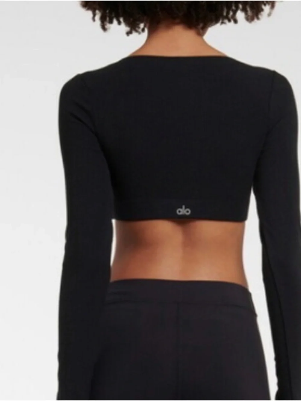 ALO Yoga Black Long-Sleeve Crop Top